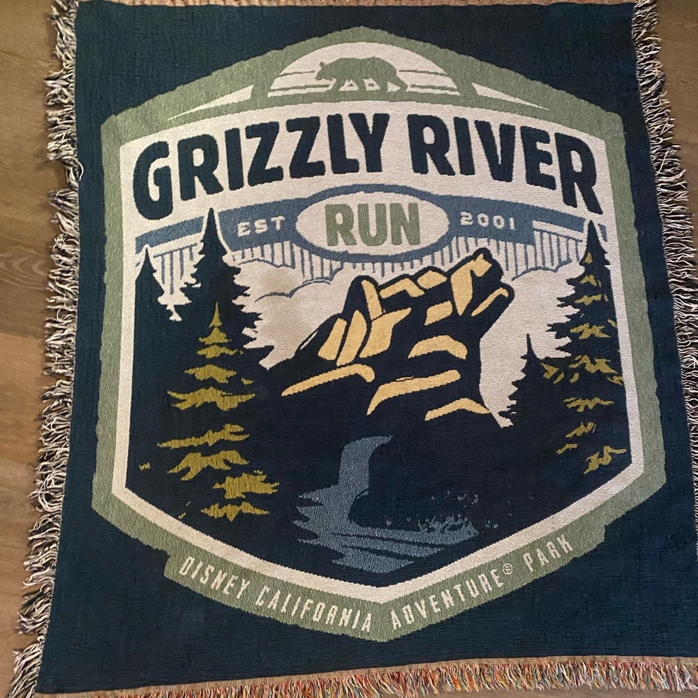 Disney Parks California Adventure Grizzly River Run Vtg tapestry throw blanket